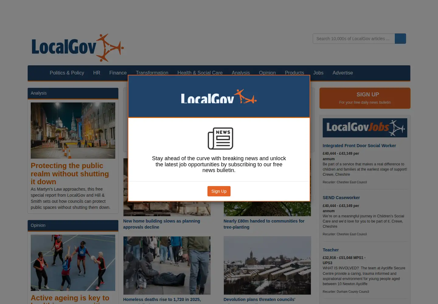 Screenshot of localgov.co.uk