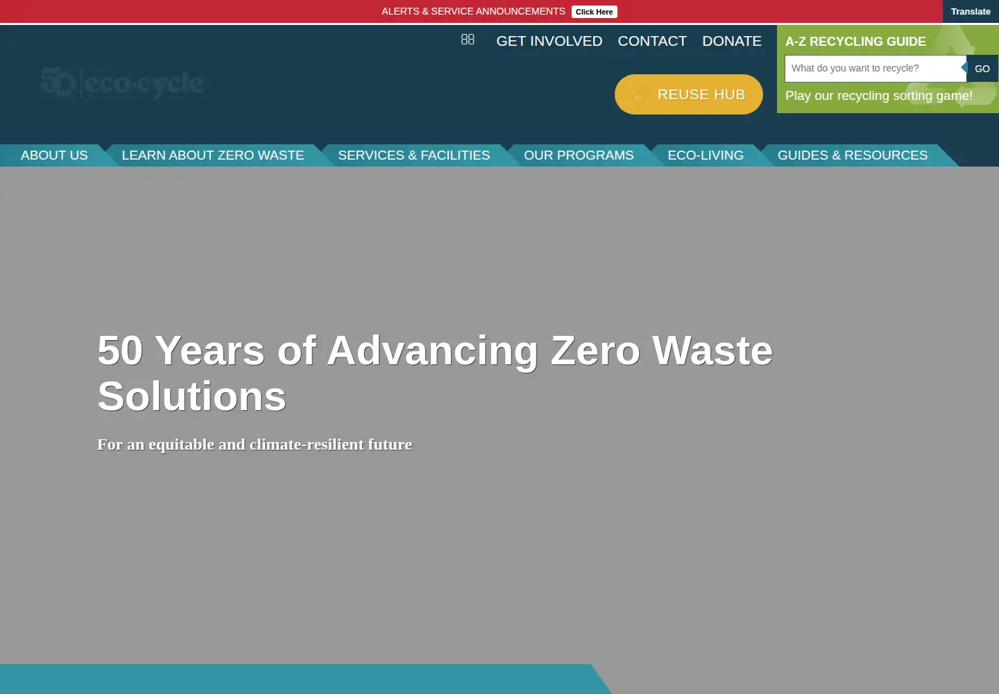 Screenshot of ecocycle.org
