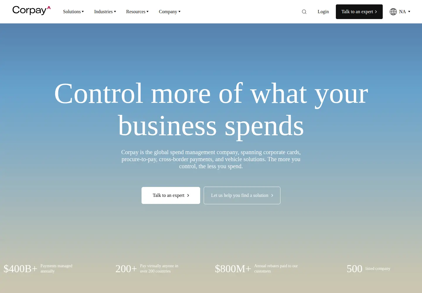 Screenshot of corpay.com