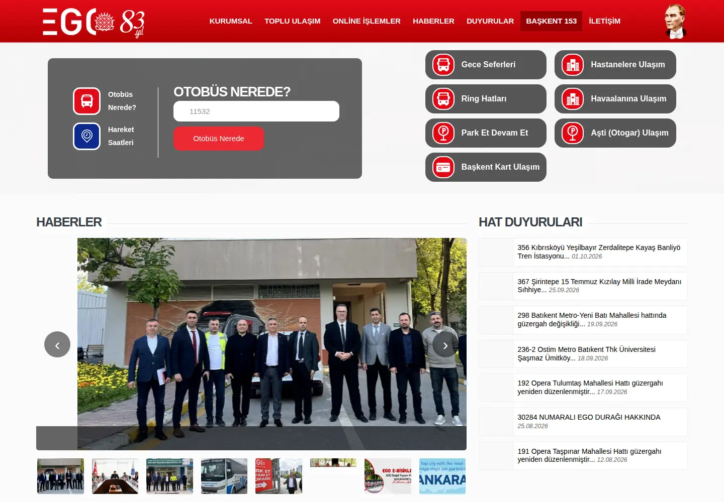 Screenshot of ego.gov.tr