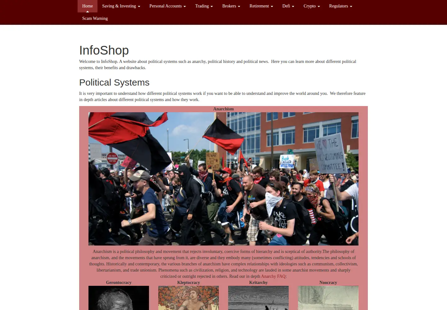 Screenshot of infoshop.org