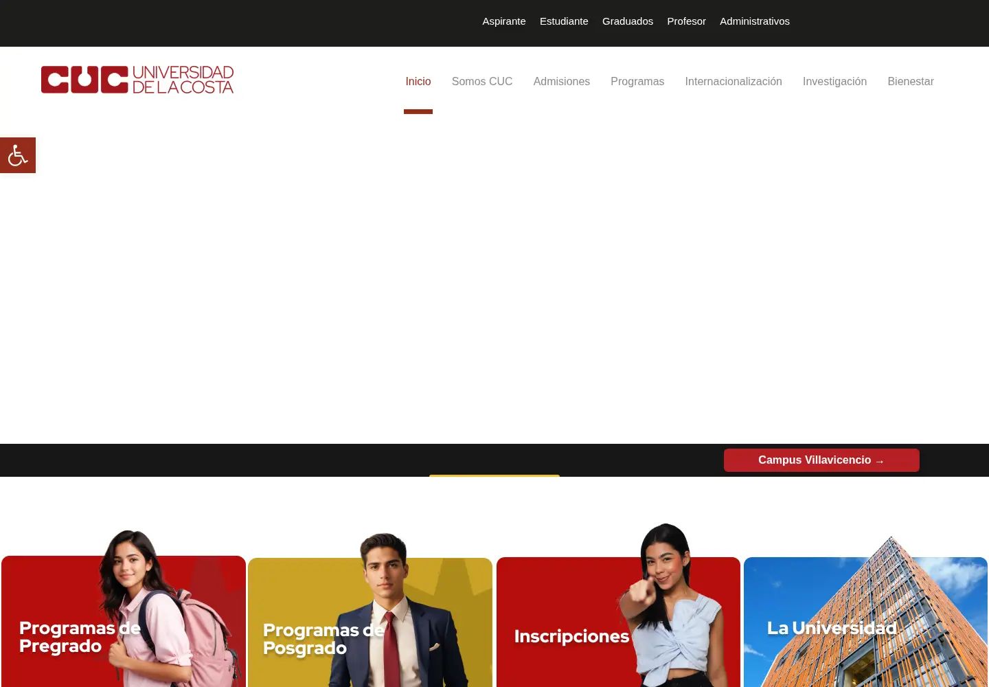 Screenshot of cuc.edu.co