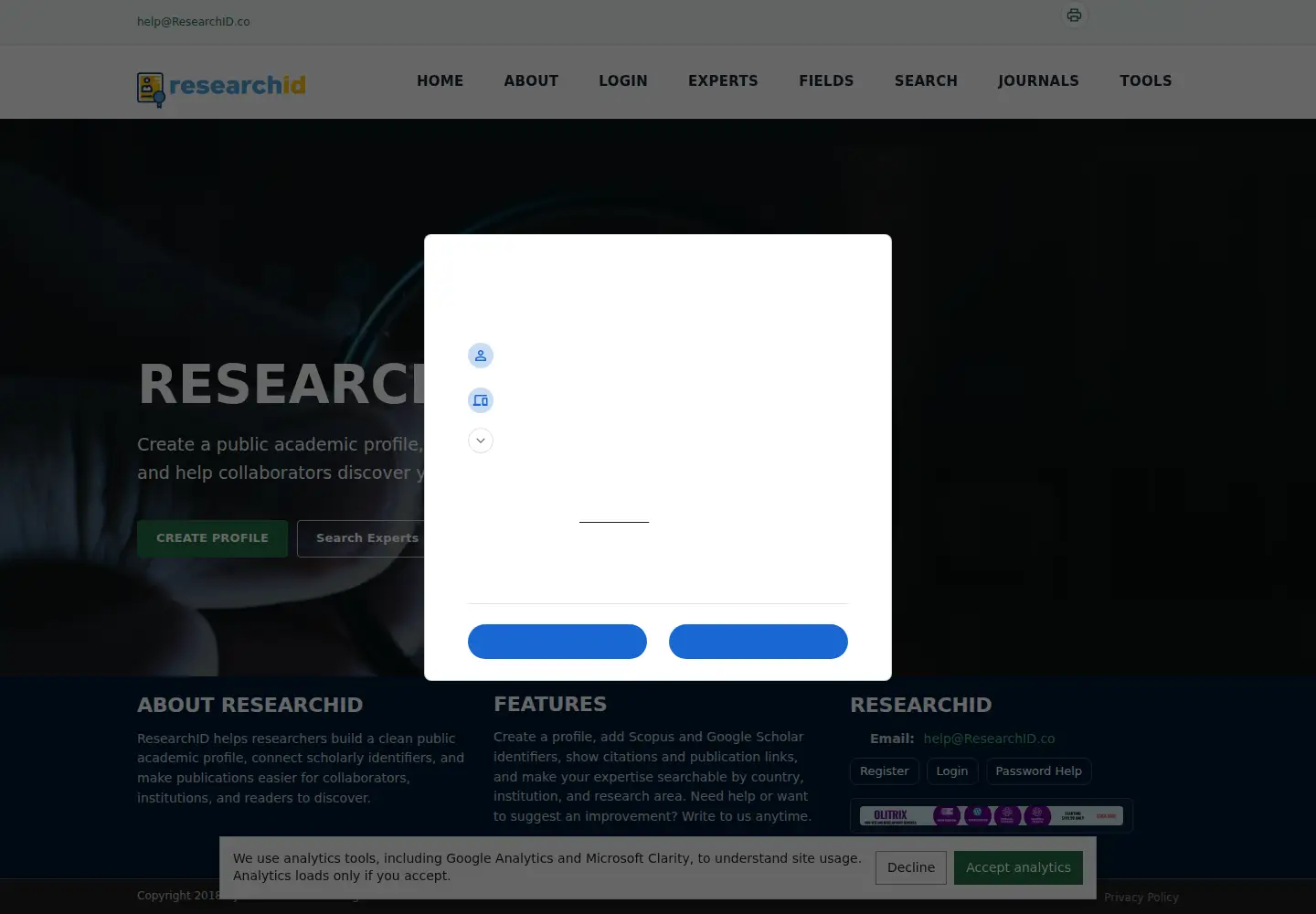 Screenshot of researchid.co