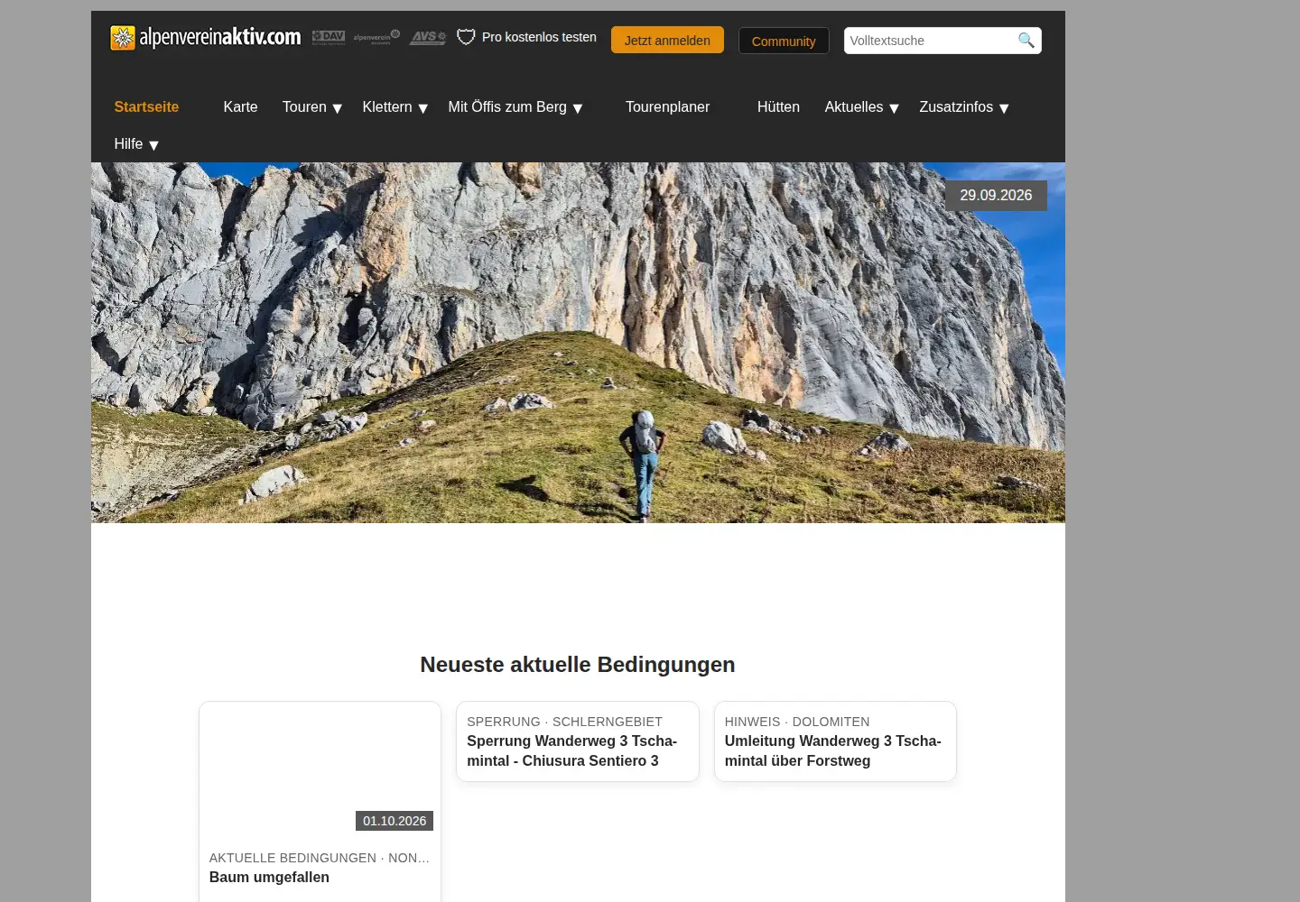 Screenshot of alpenvereinaktiv.com