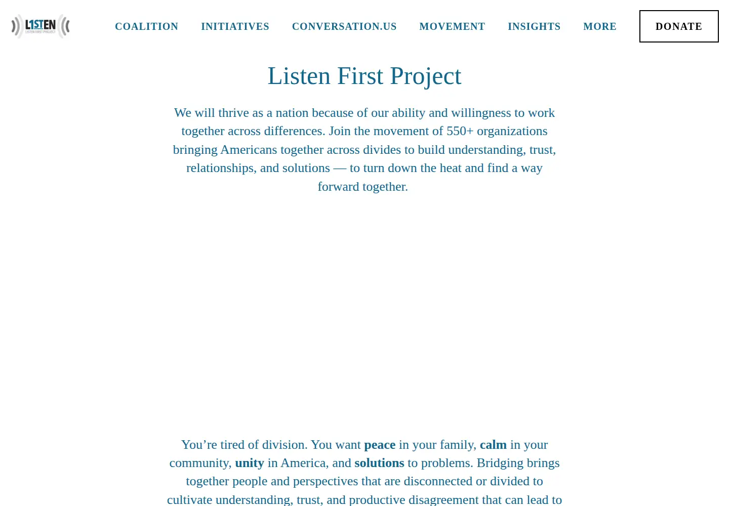 Screenshot of listenfirstproject.org