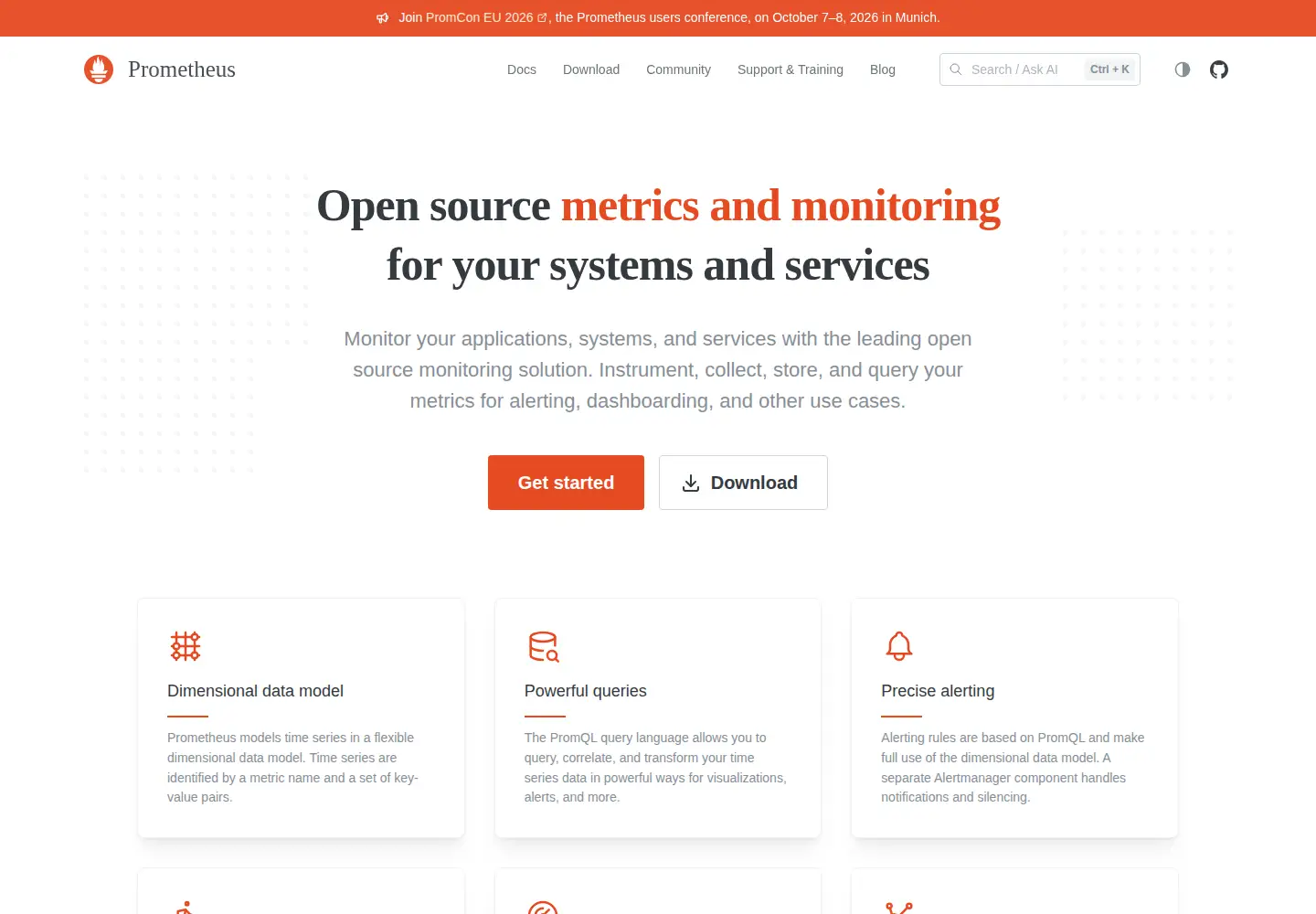 Screenshot of prometheus.io