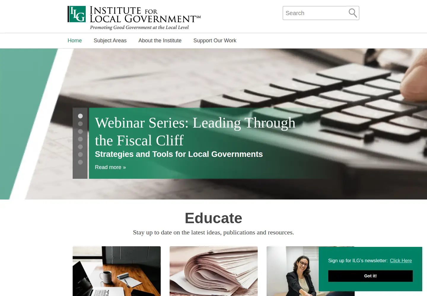 Screenshot of ca-ilg.org