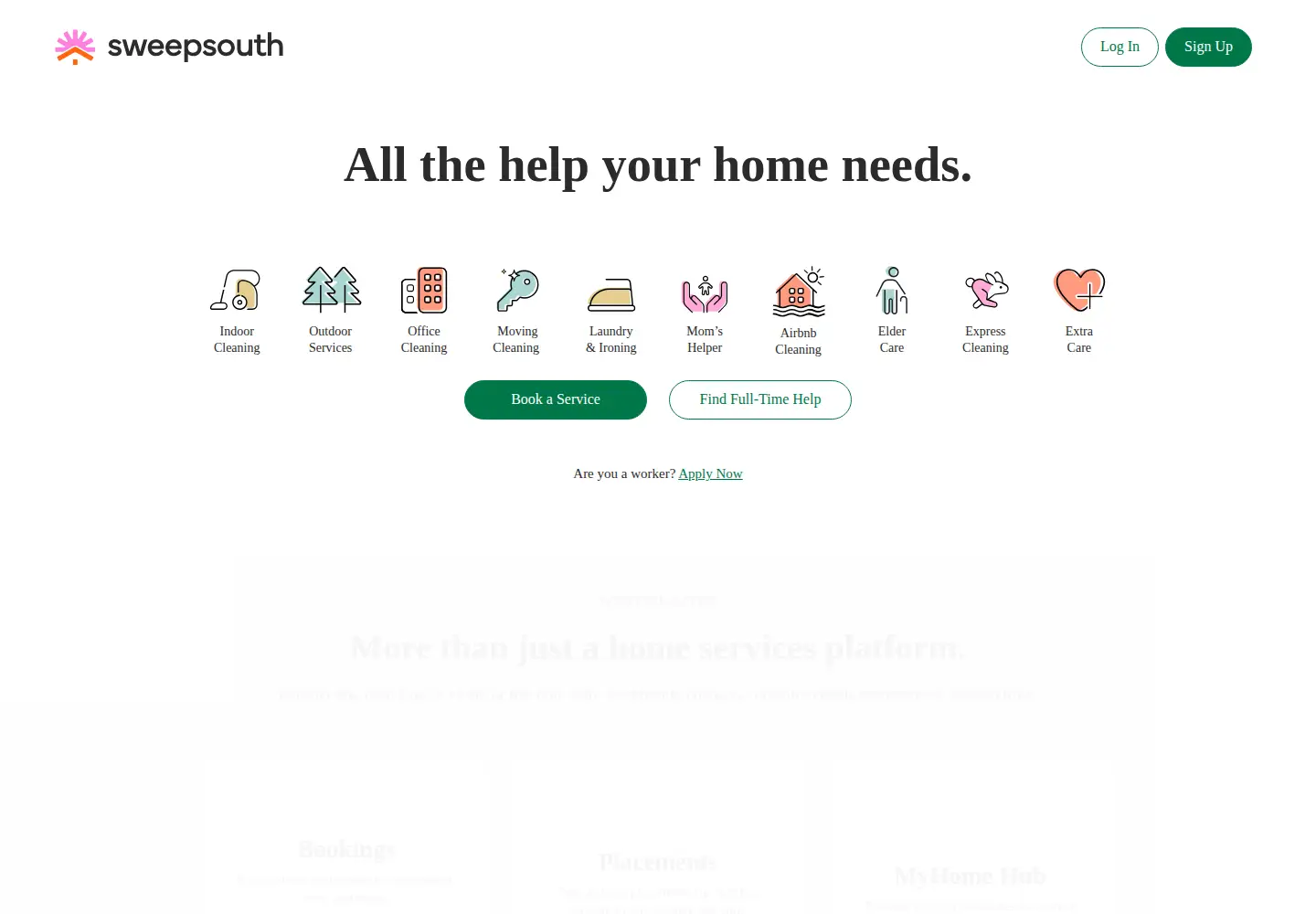 Screenshot of sweepsouth.com