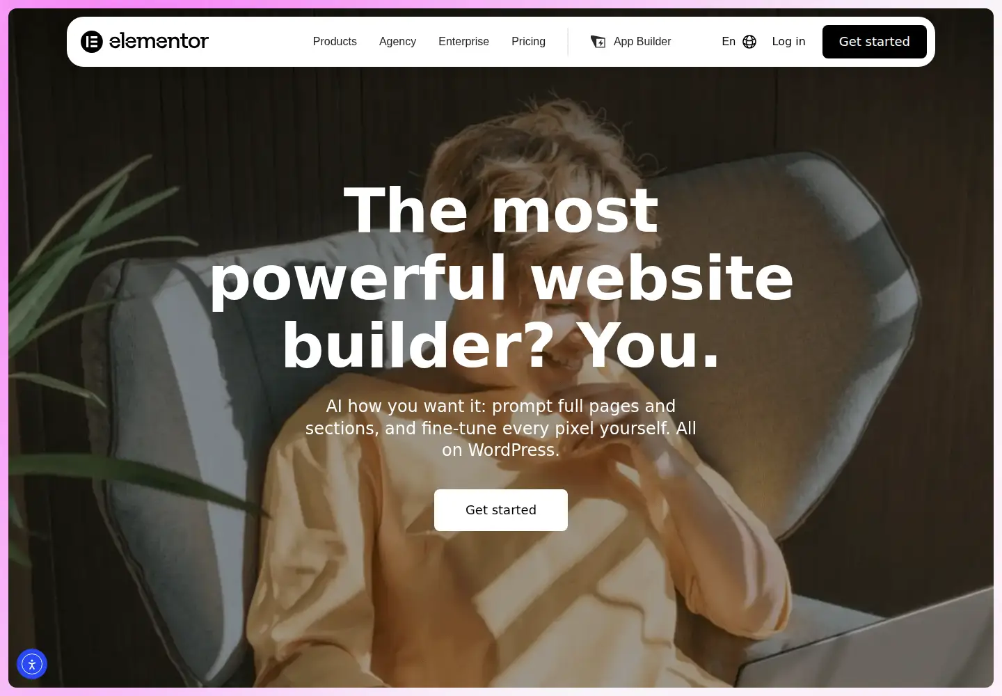 Screenshot of elementor.com