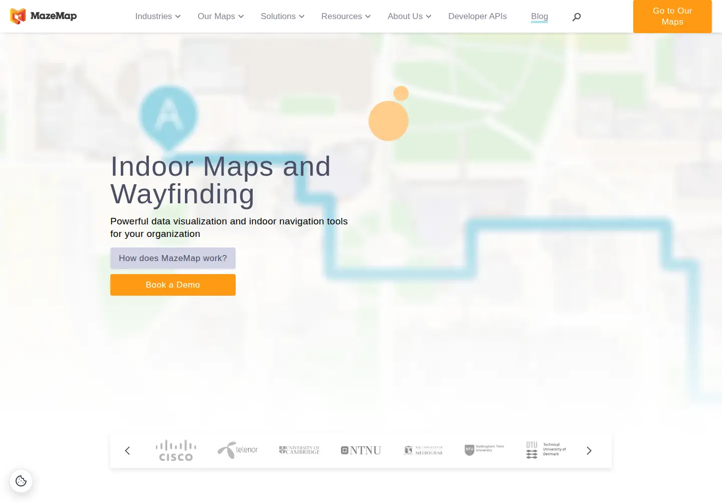 Screenshot of mazemap.com