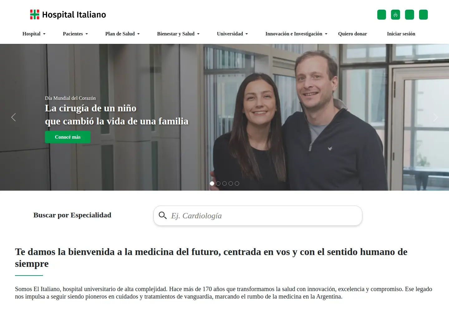 Screenshot of hospitalitaliano.org.ar