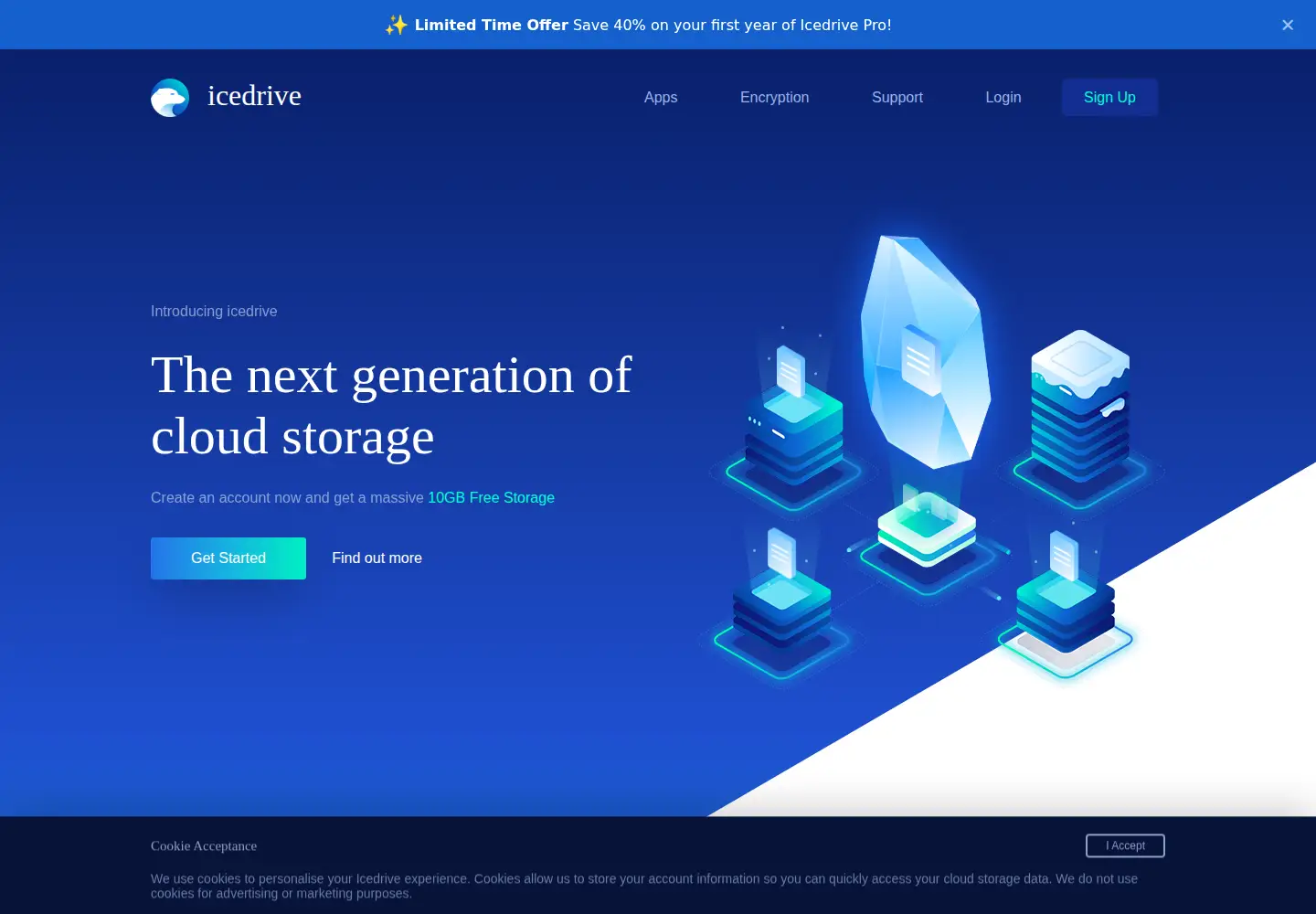 Screenshot of icedrive.net