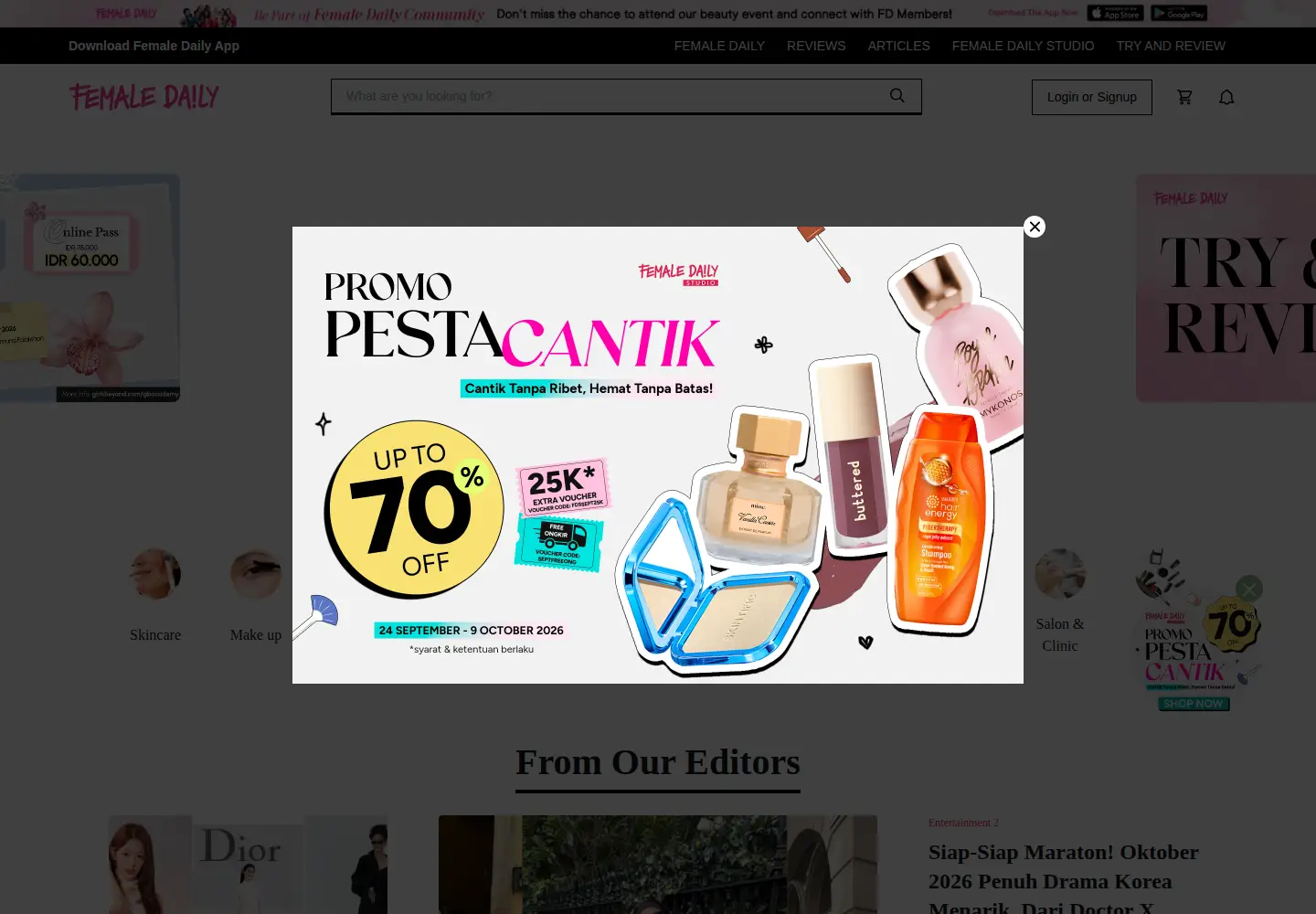 Screenshot of femaledaily.com