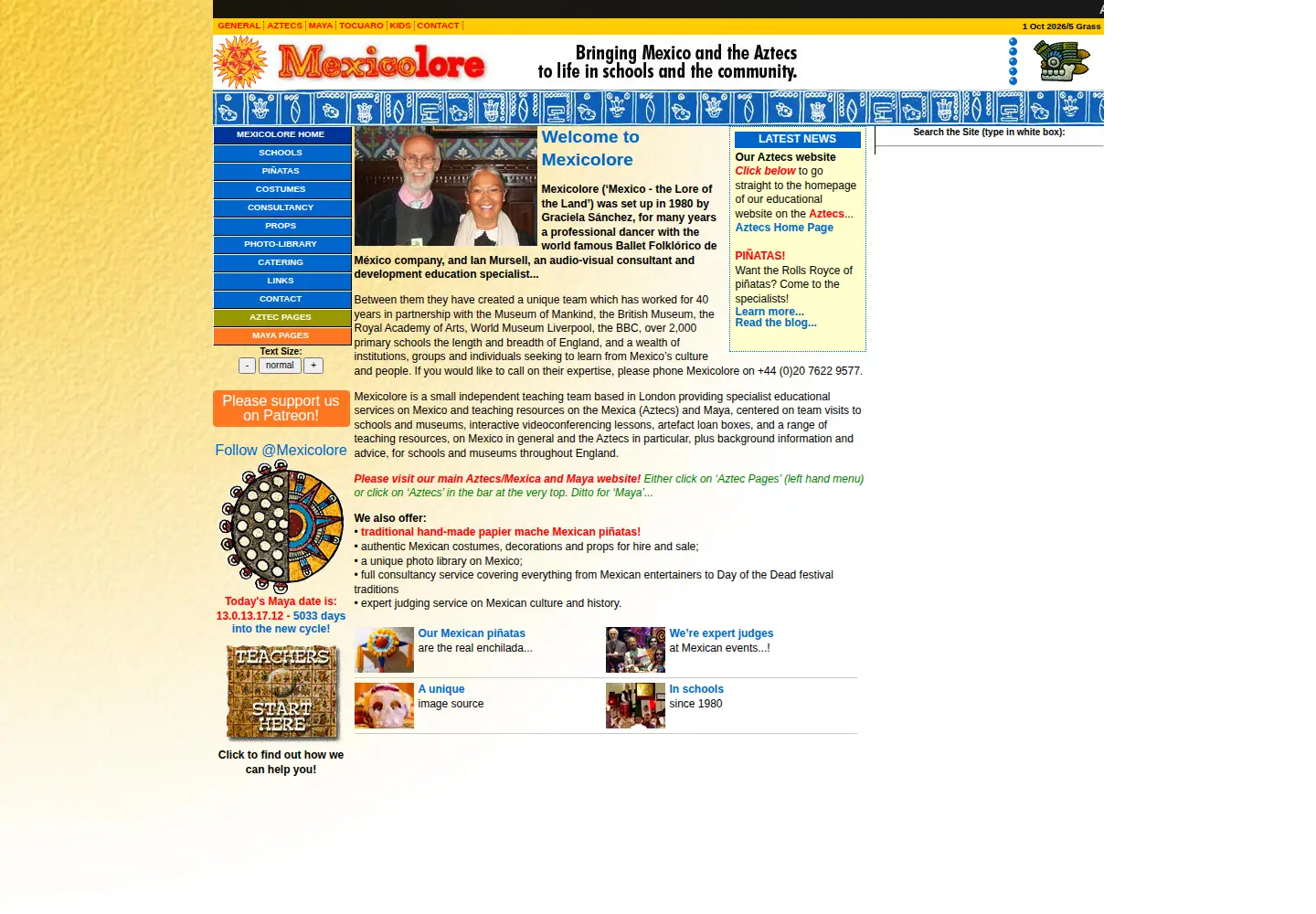 Screenshot of mexicolore.co.uk
