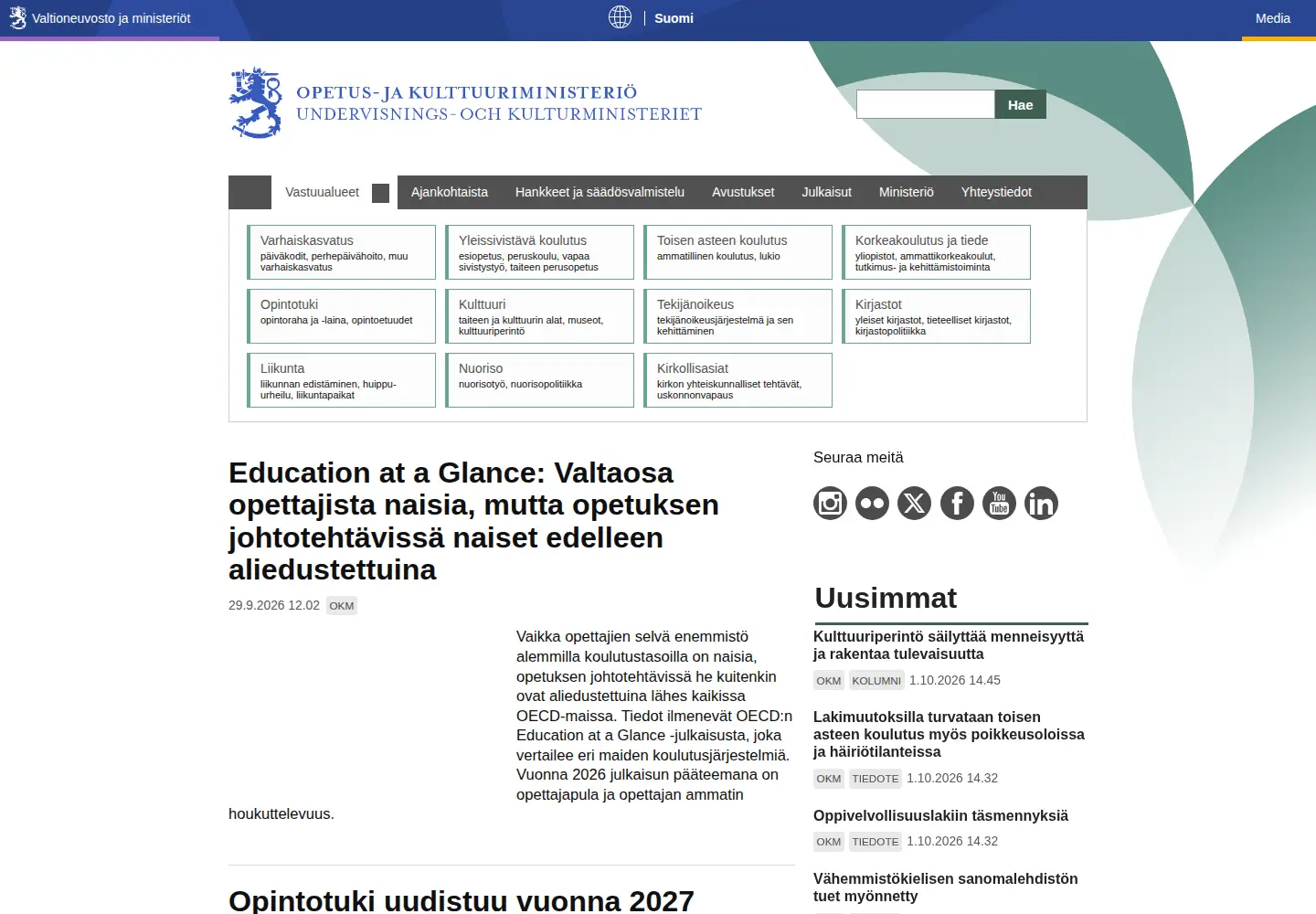 Screenshot of okm.fi