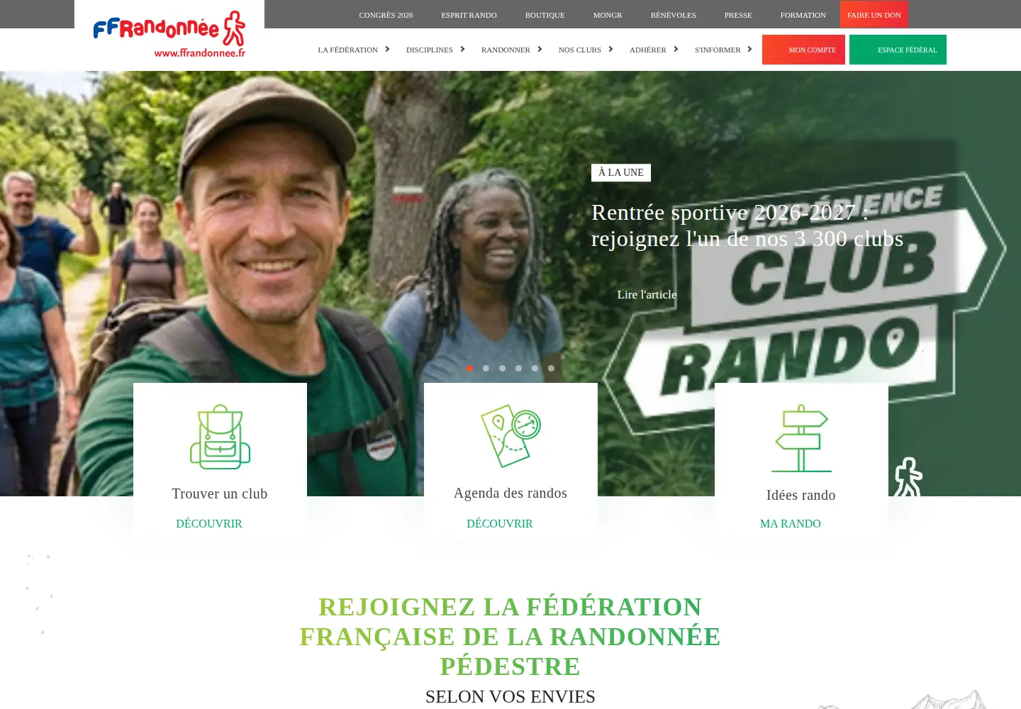 Screenshot of ffrandonnee.fr