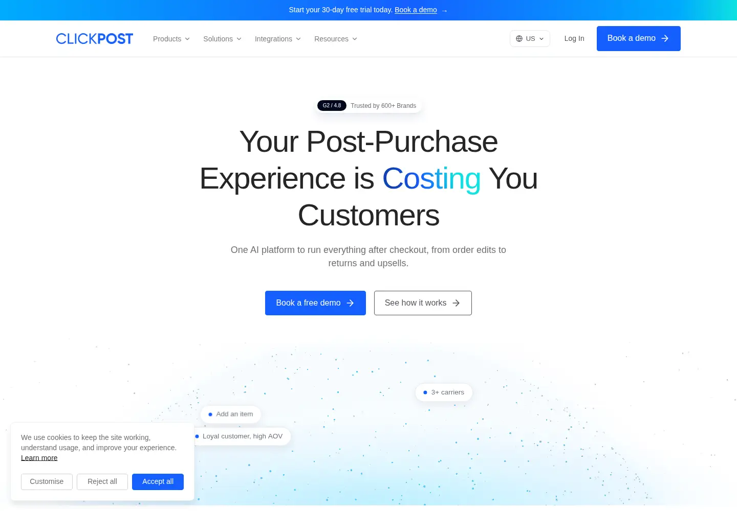 Screenshot of clickpost.ai