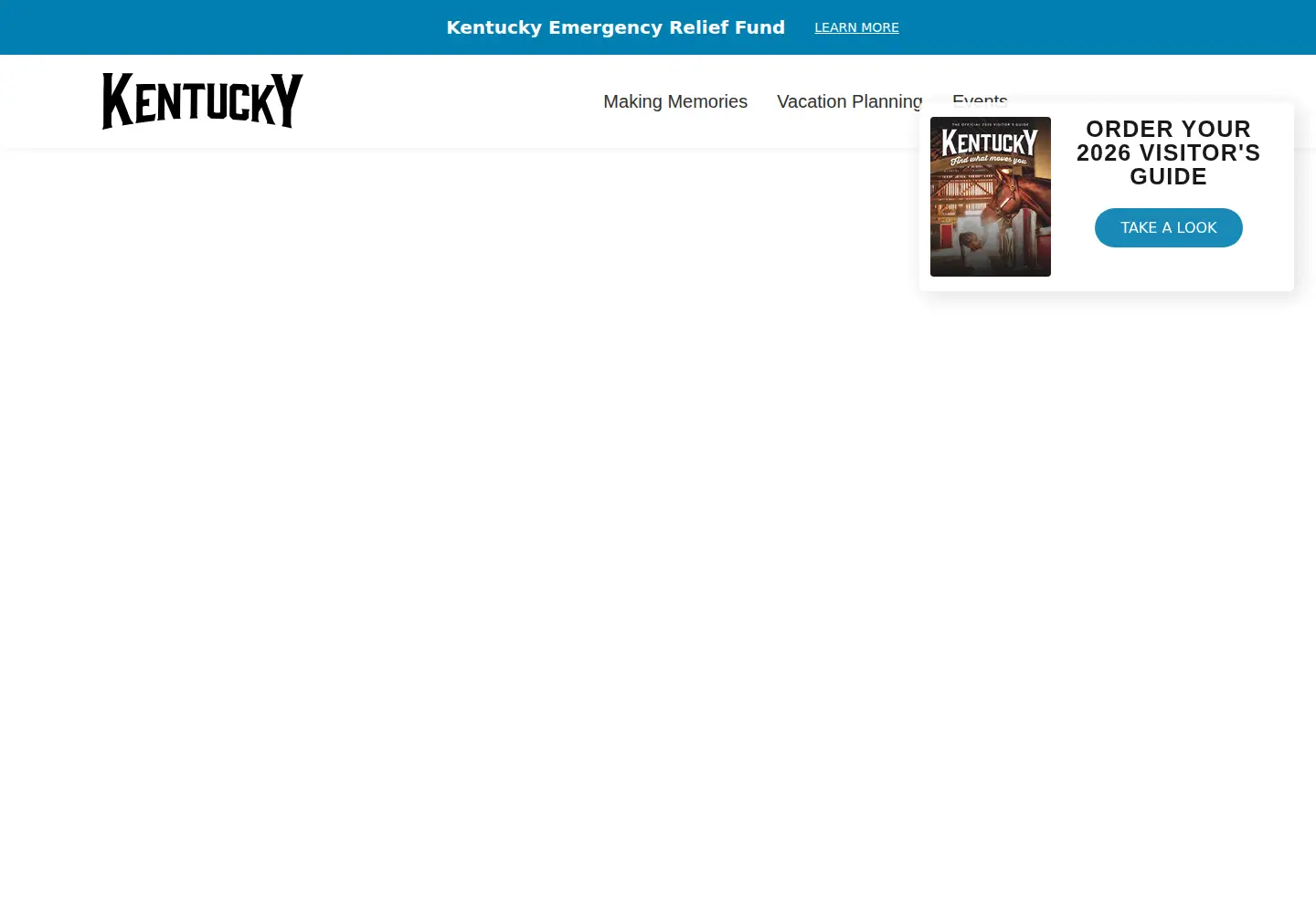 Screenshot of kentuckytourism.com
