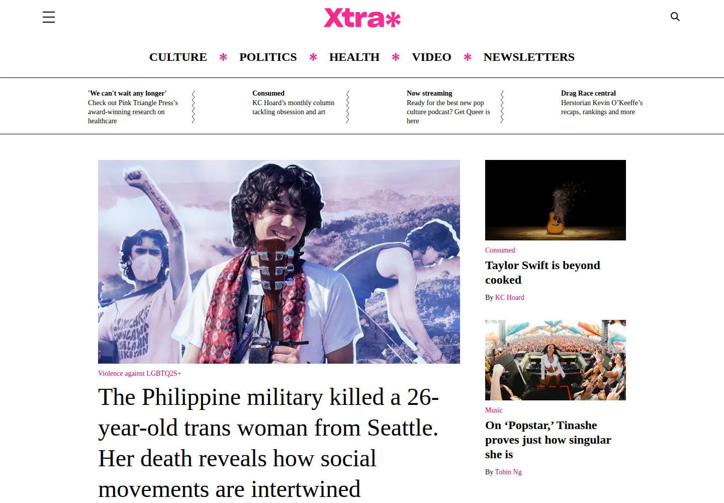 Screenshot of xtramagazine.com