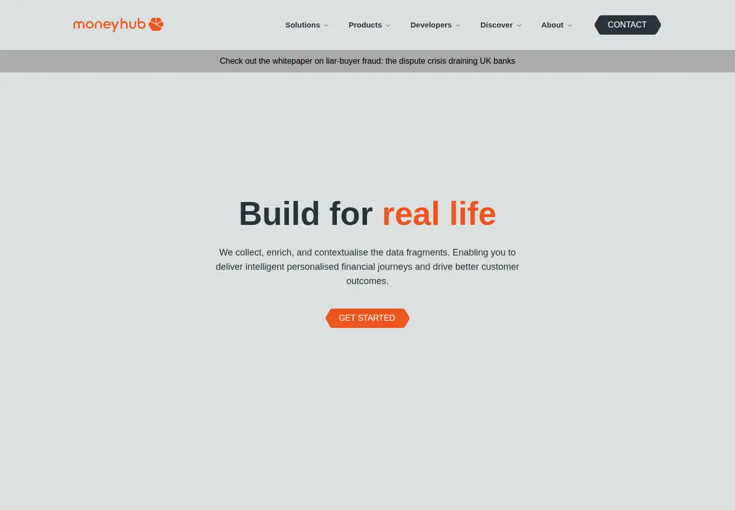 Captured homepage of moneyhub.com in the current scan