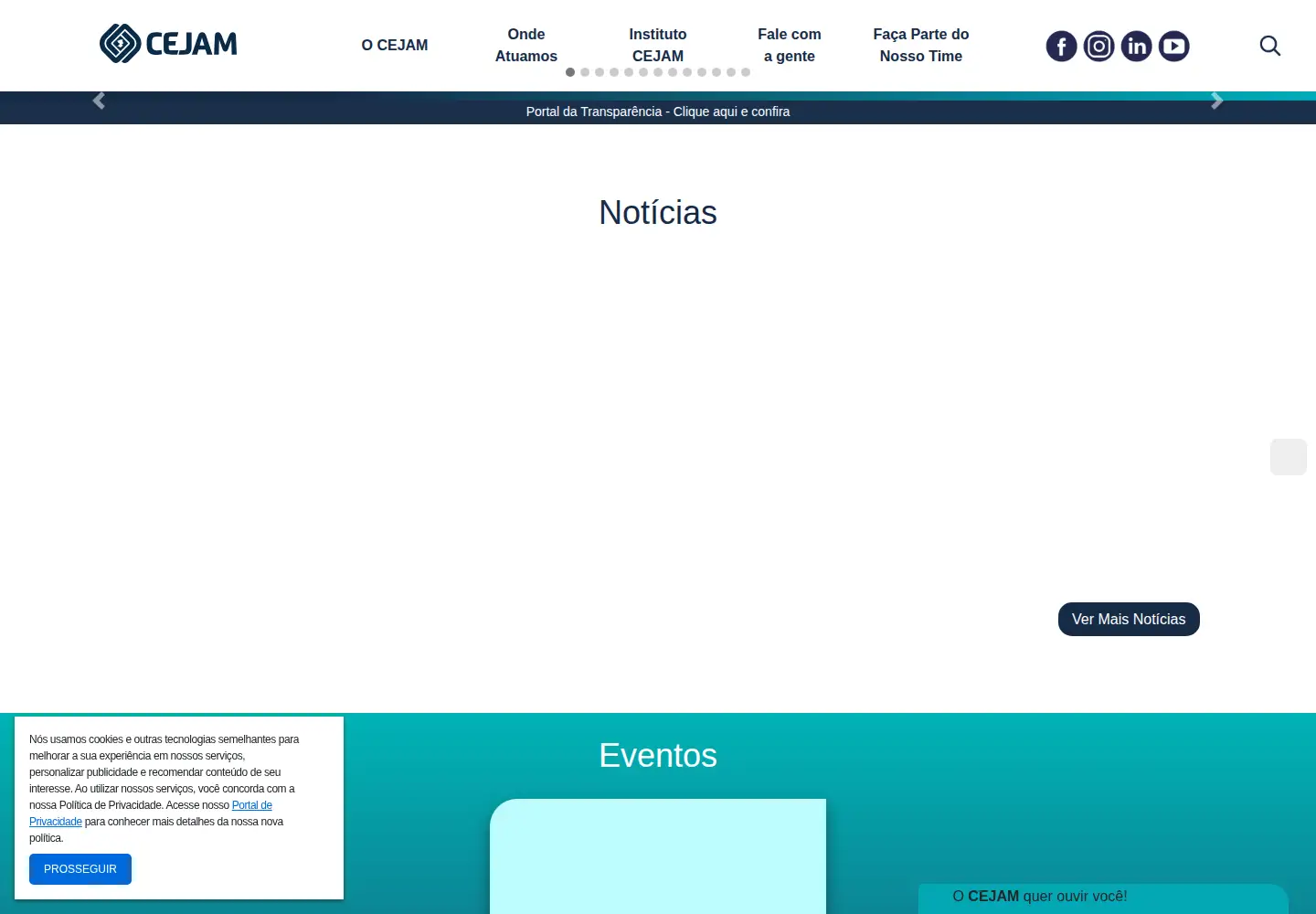 Screenshot of cejam.org.br