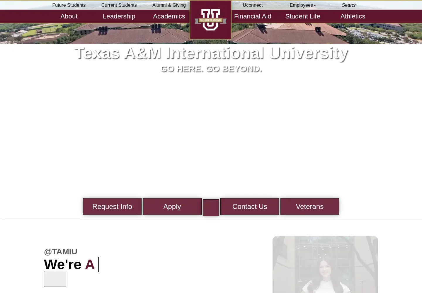 Screenshot of tamiu.edu