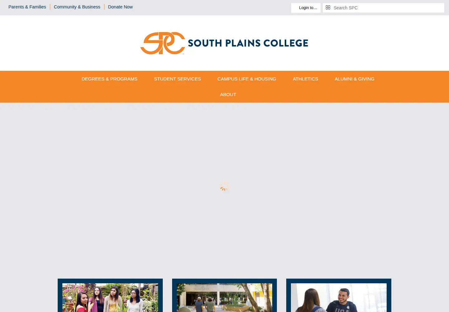 Screenshot of southplainscollege.edu