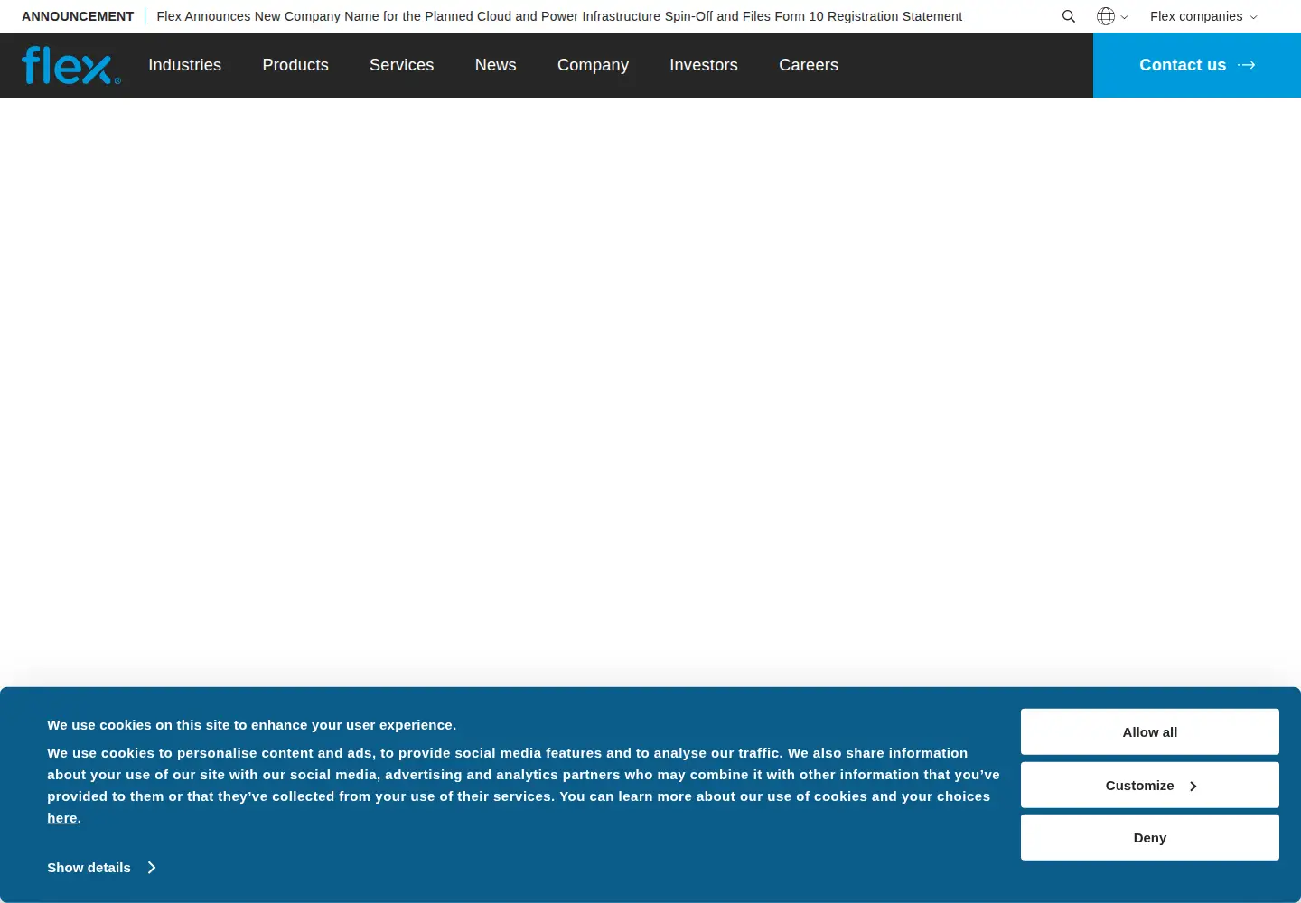 Screenshot of flex.com