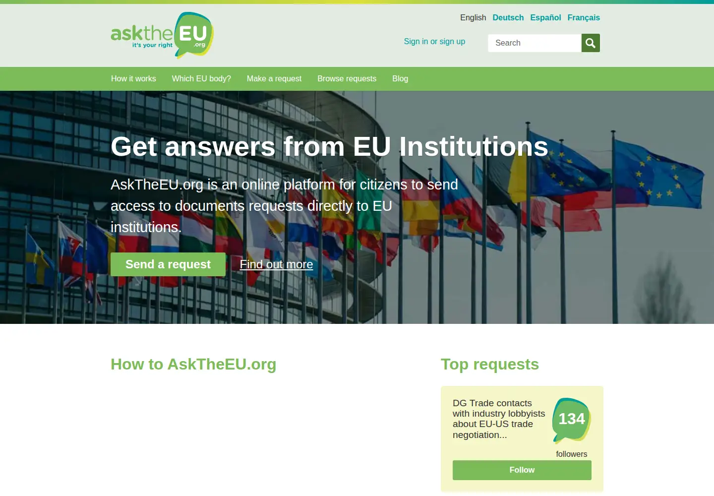 Screenshot of asktheeu.org