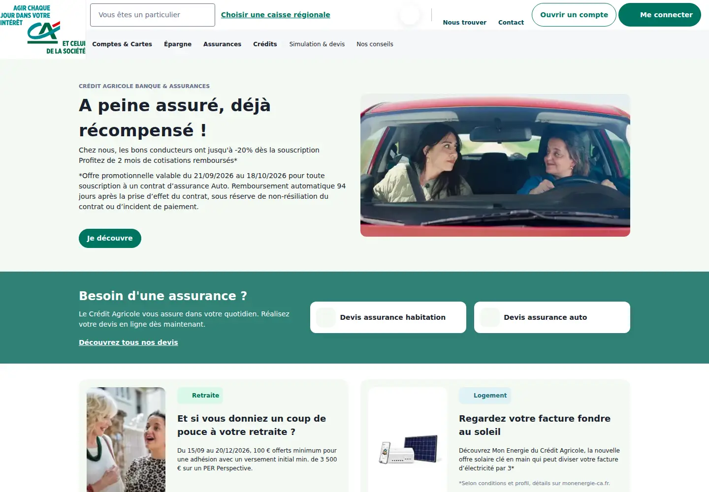 Screenshot of credit-agricole.fr