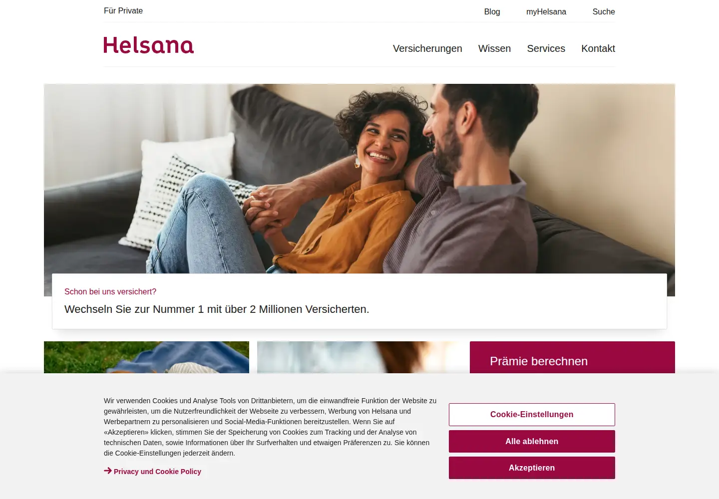 Screenshot of helsana.ch