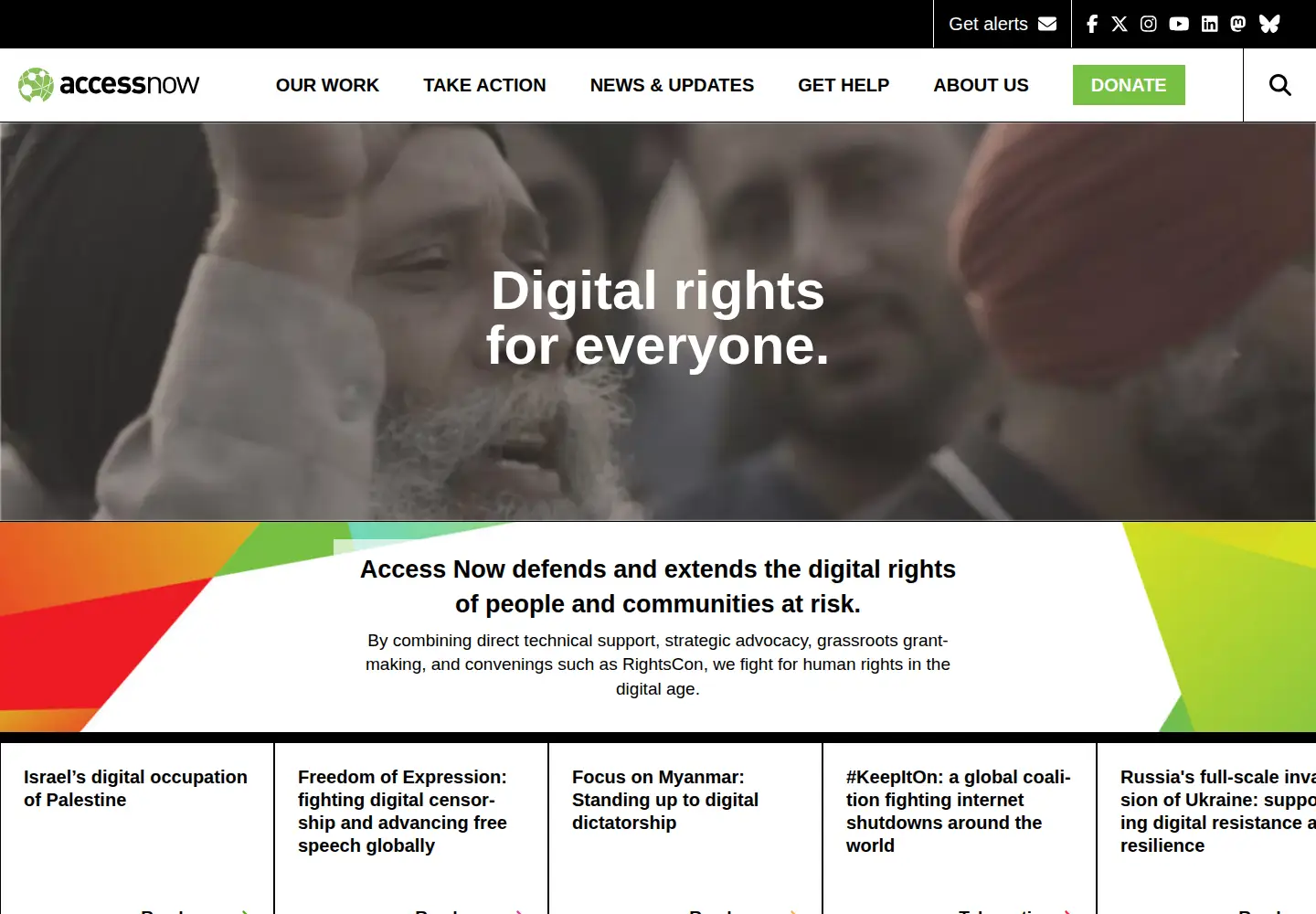 Screenshot of accessnow.org