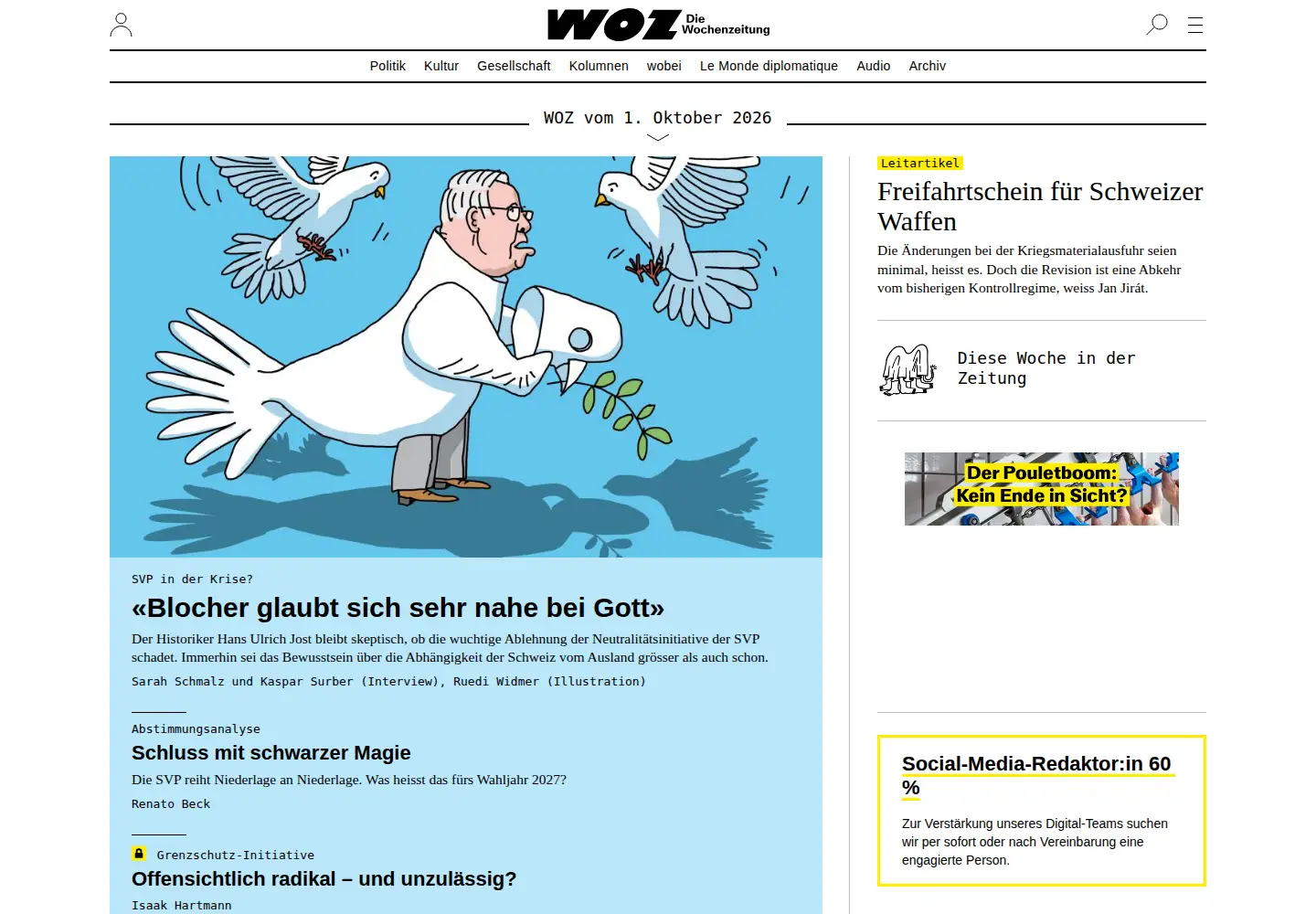 Screenshot of woz.ch