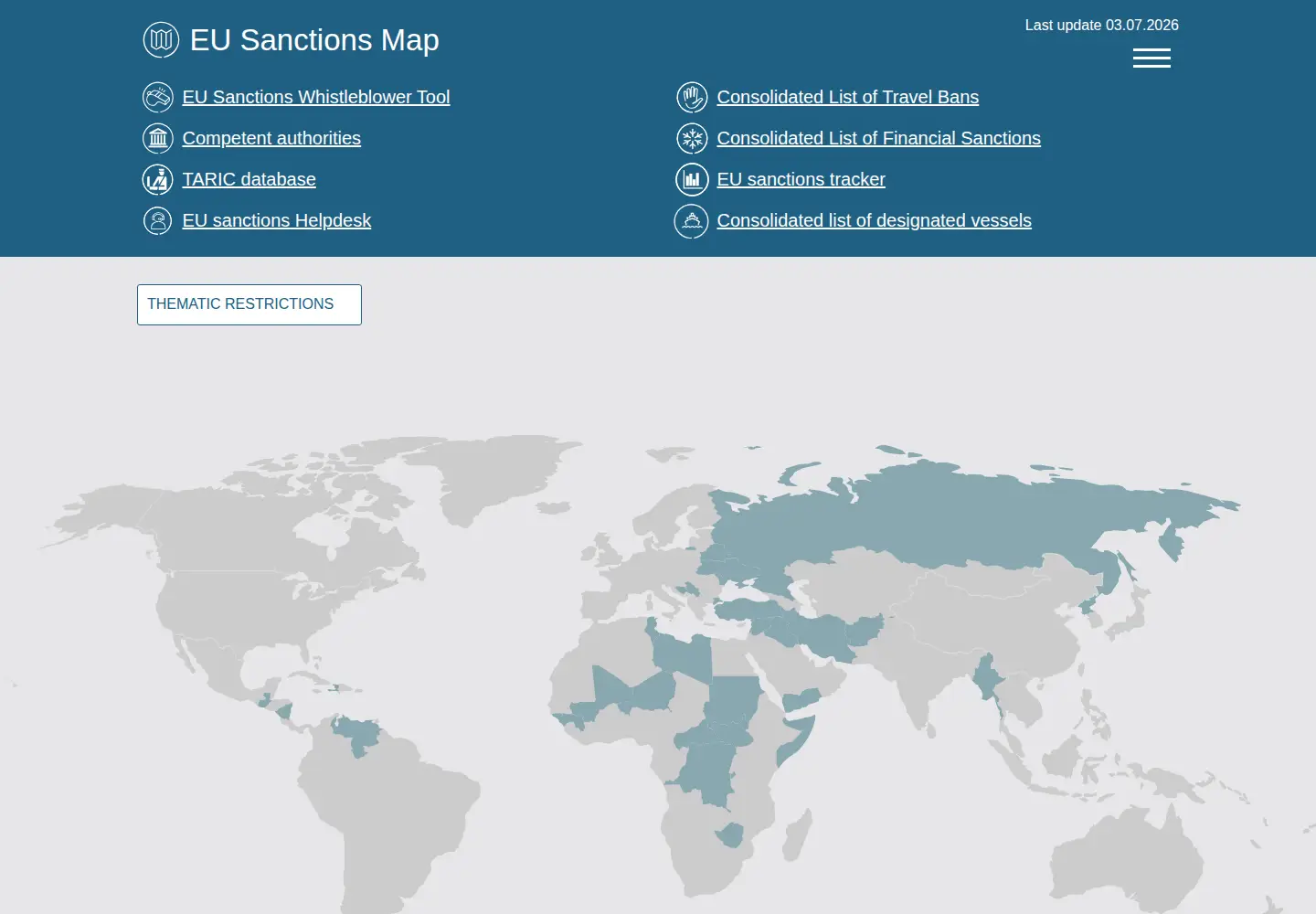 Screenshot of sanctionsmap.eu