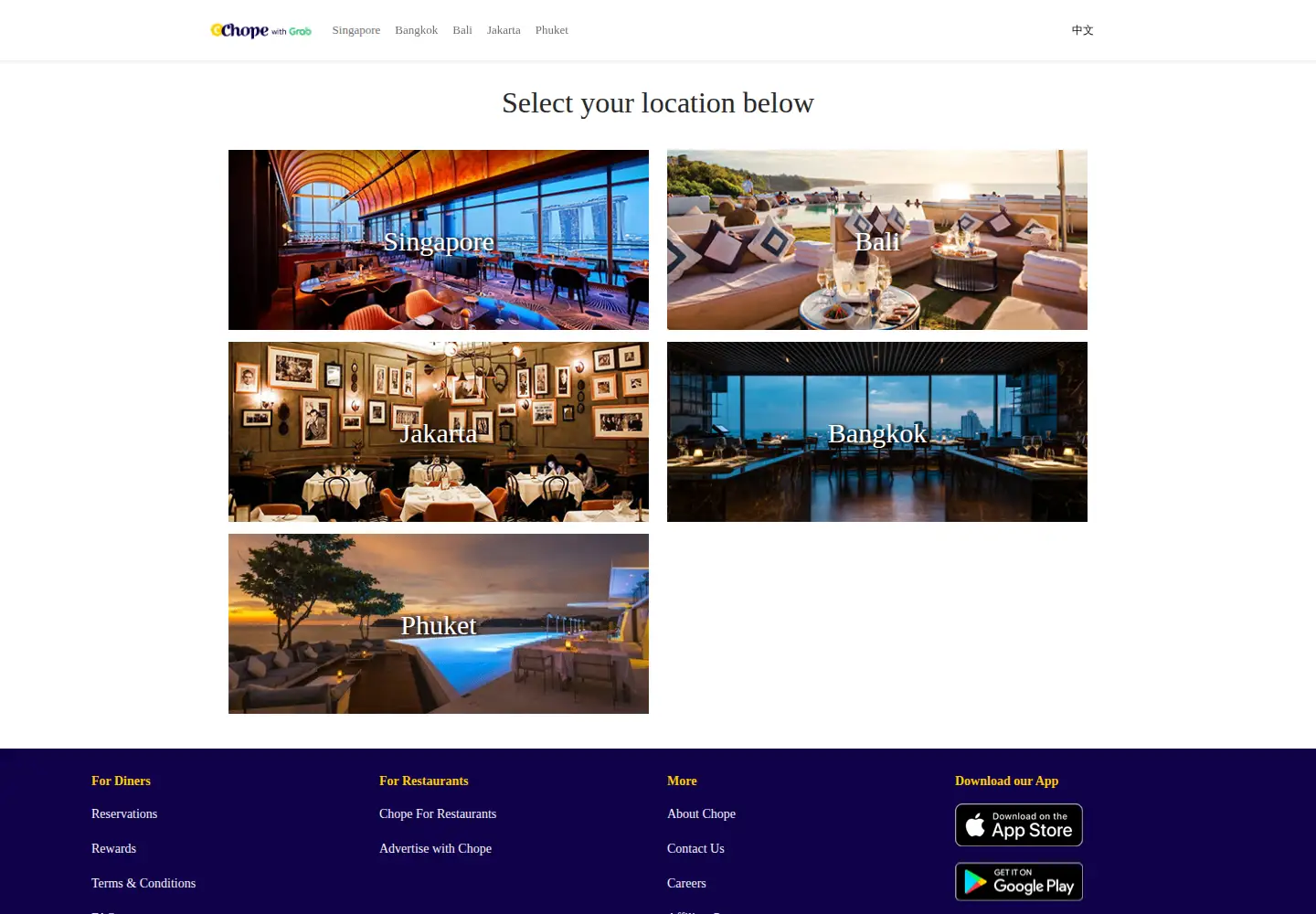 Screenshot of chope.co