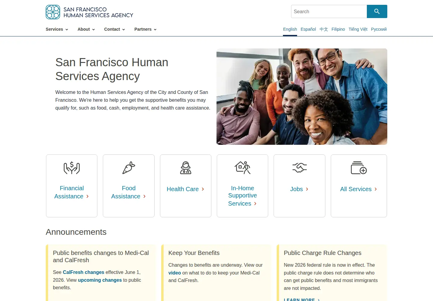 Screenshot of sfhsa.org