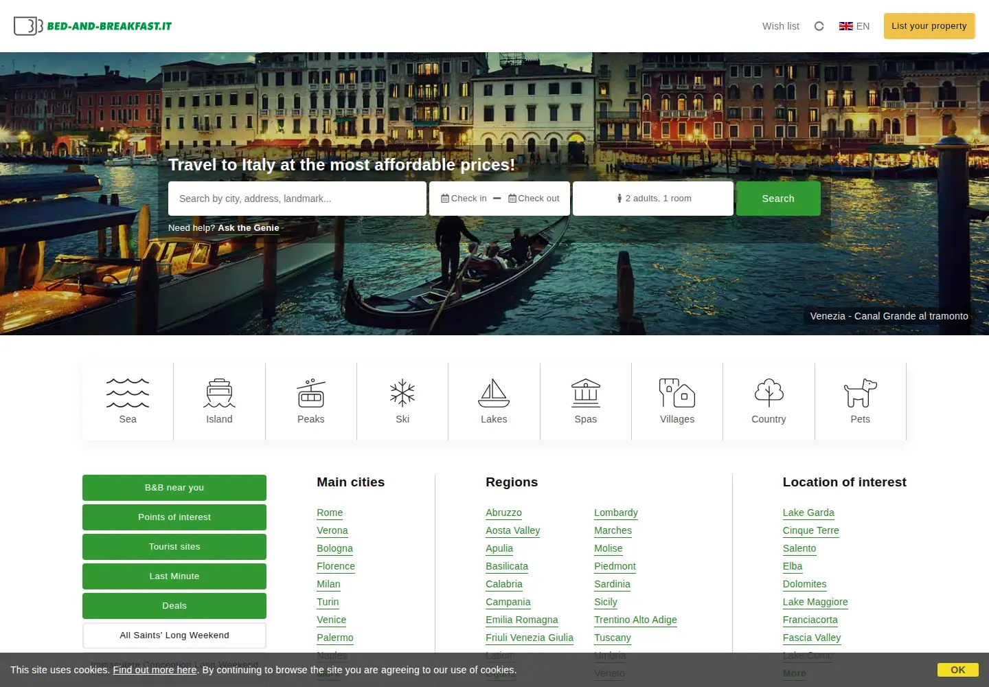 Screenshot of bed-and-breakfast.it