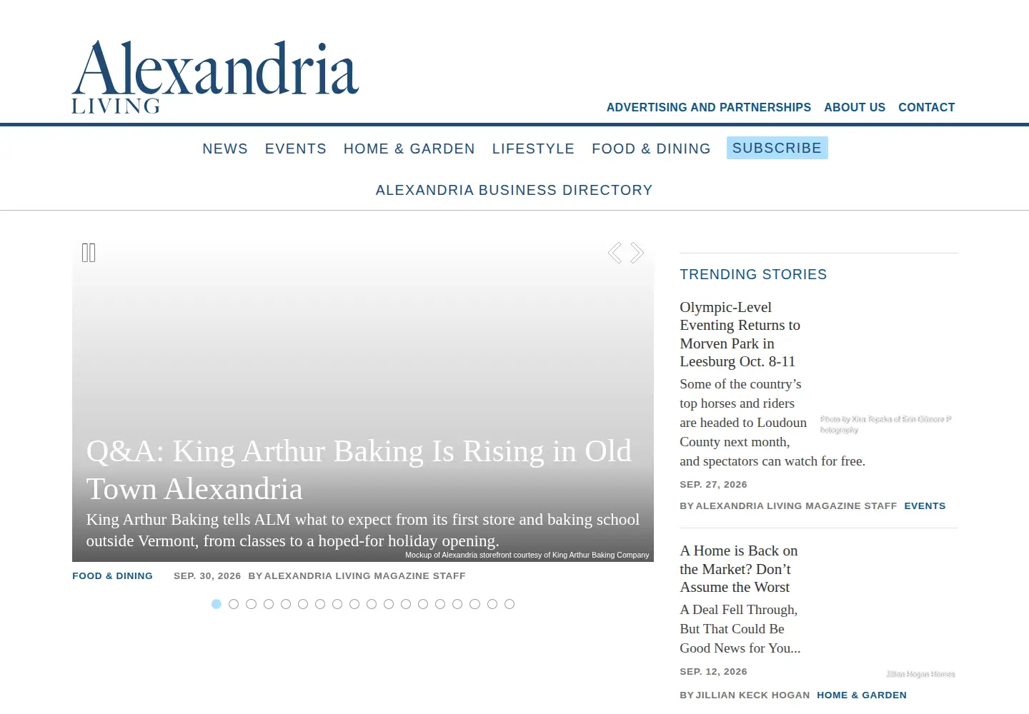 Screenshot of alexandrialivingmagazine.com