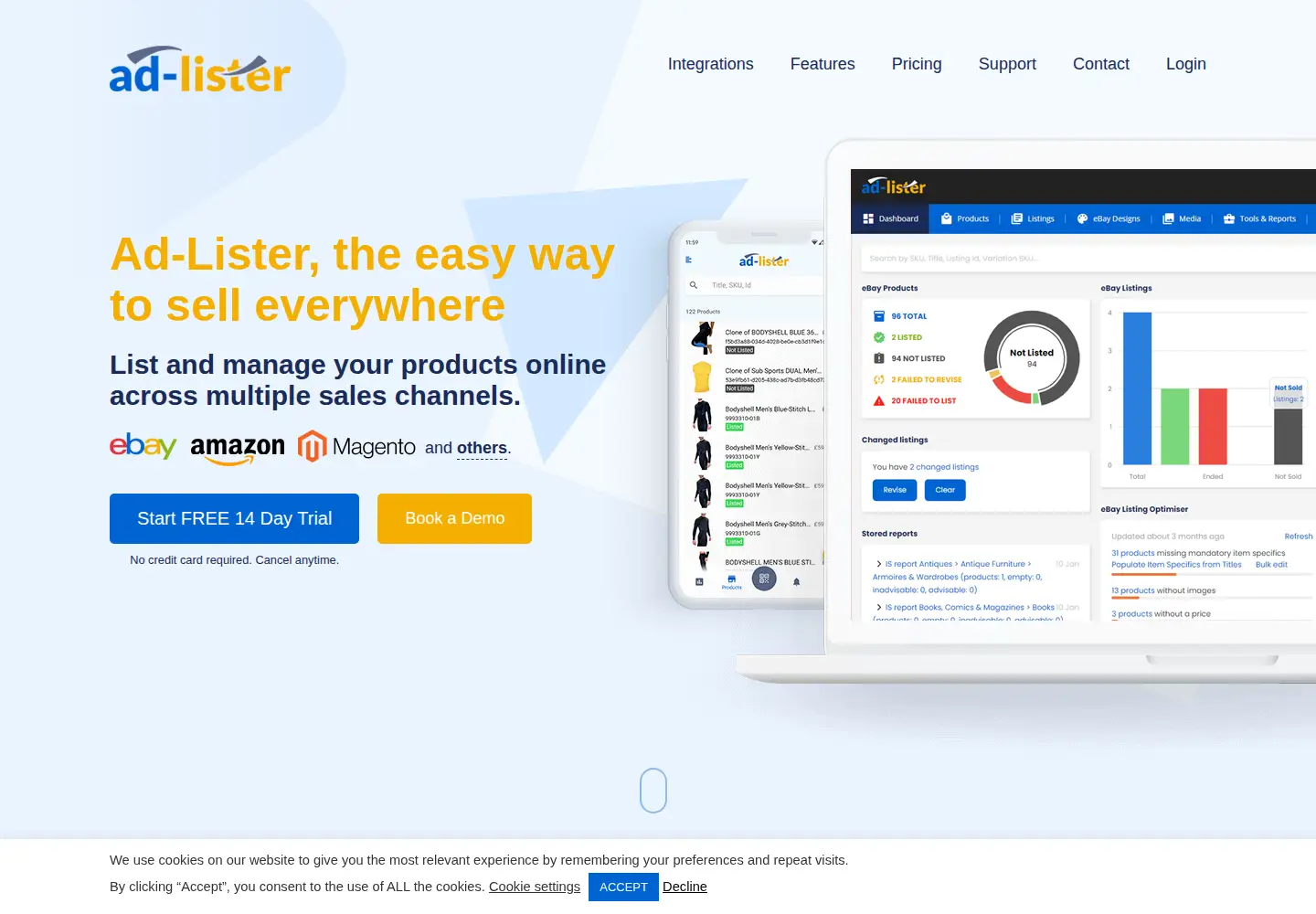 Screenshot of ad-lister.co.uk