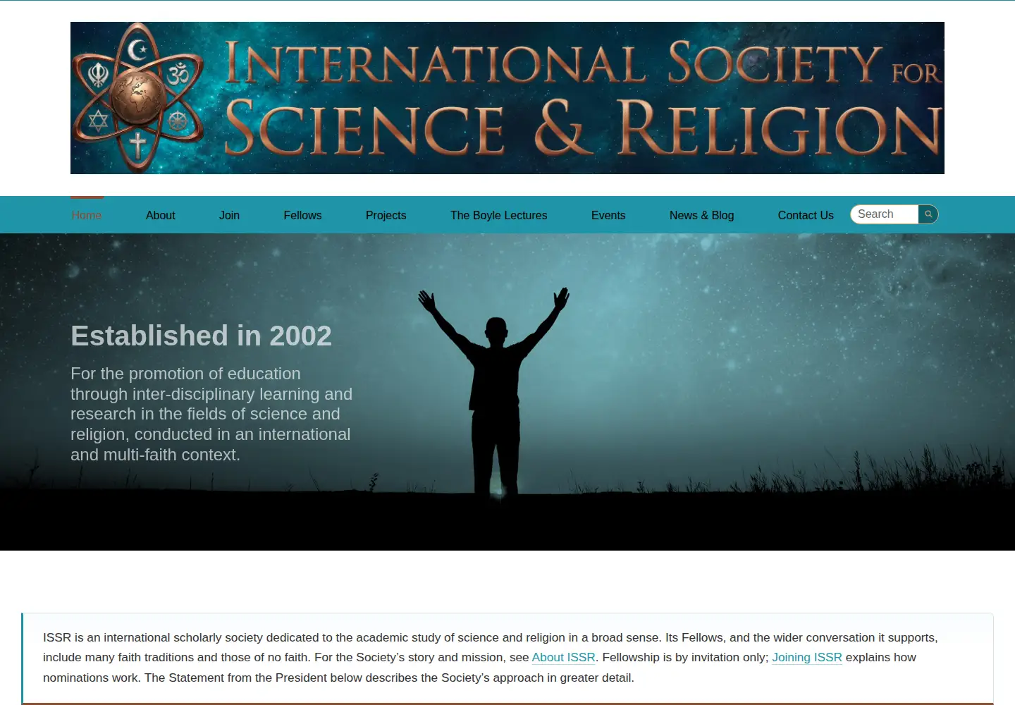 Screenshot of issr.org.uk