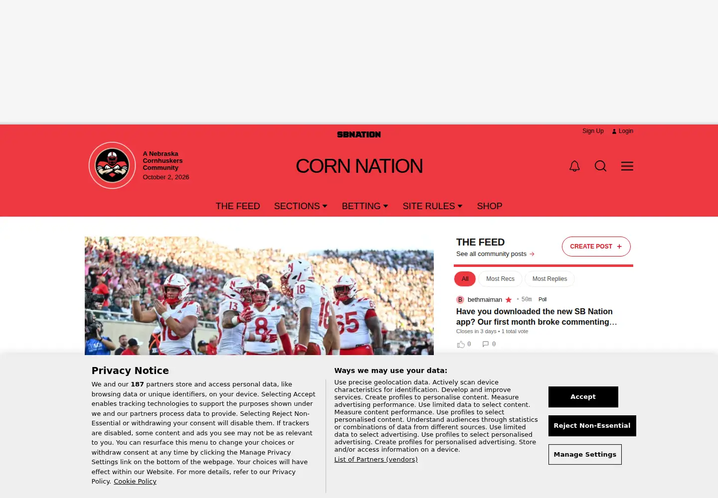 Screenshot of cornnation.com
