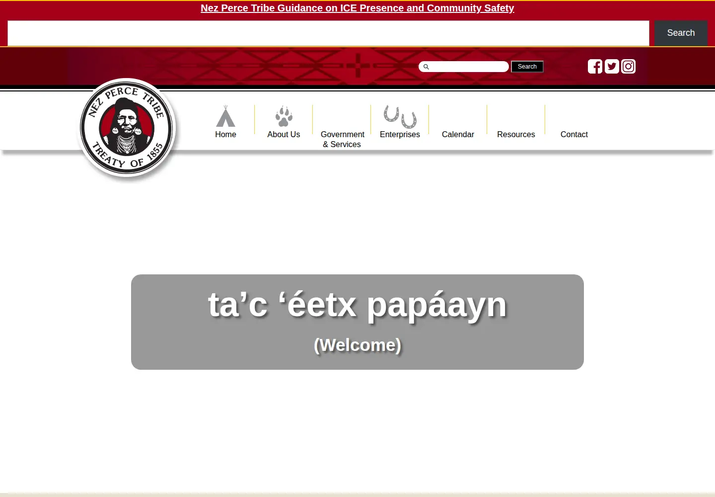 Screenshot of nezperce.org