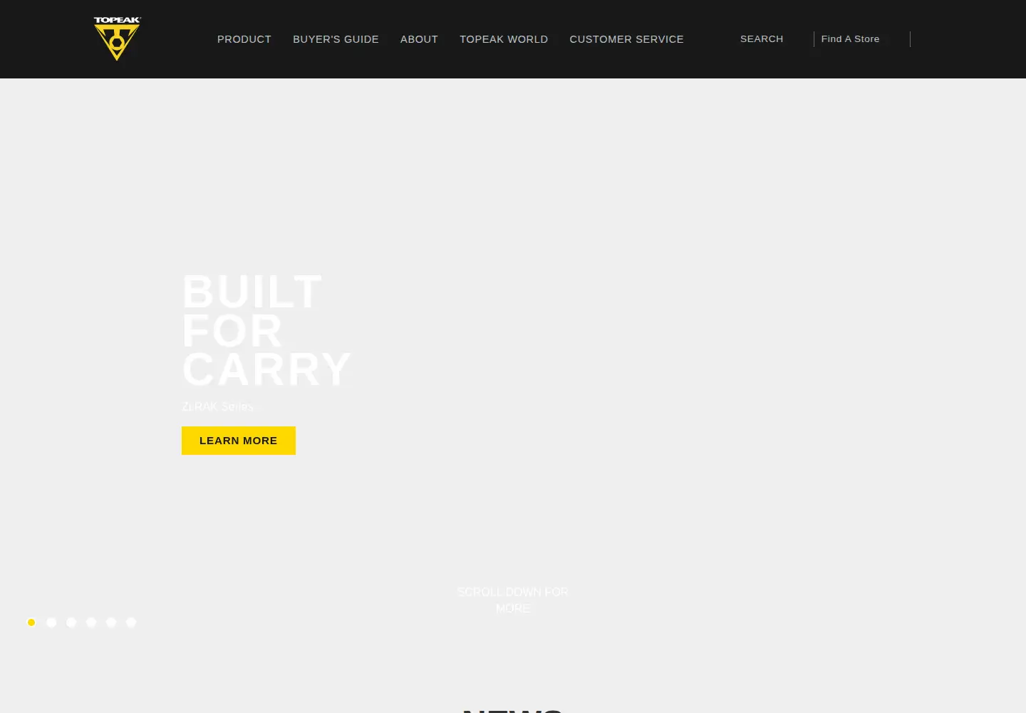 Screenshot of topeak.com