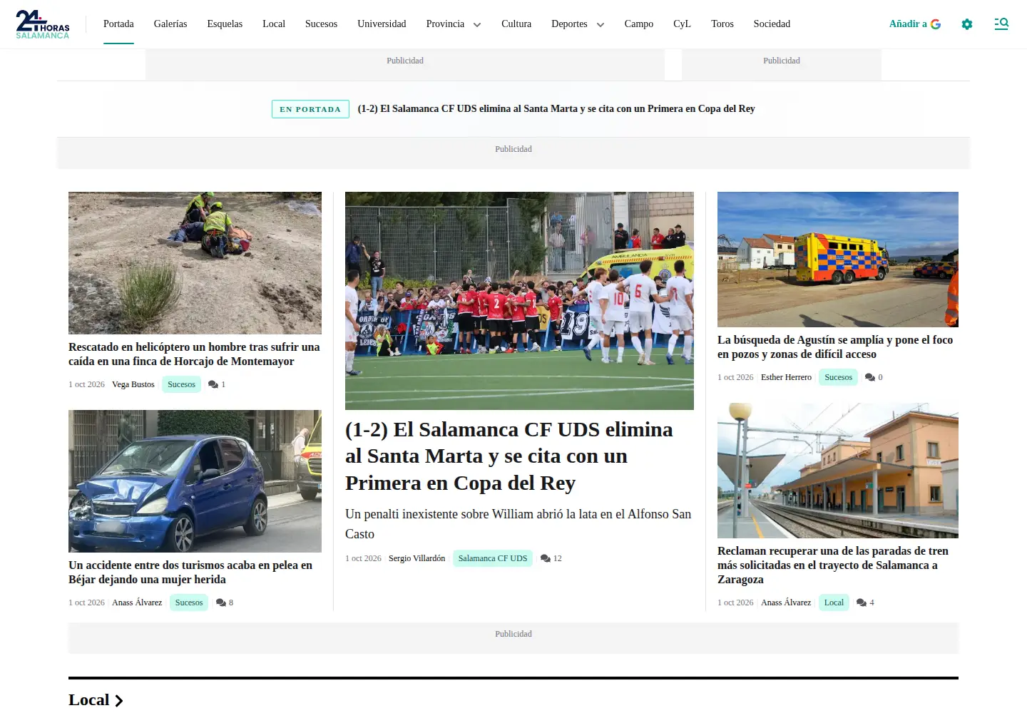 Screenshot of salamanca24horas.com