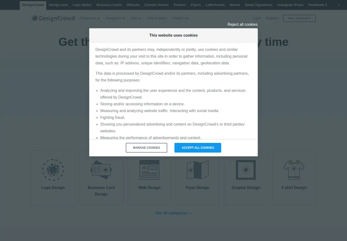 Screenshot of designcrowd.com
