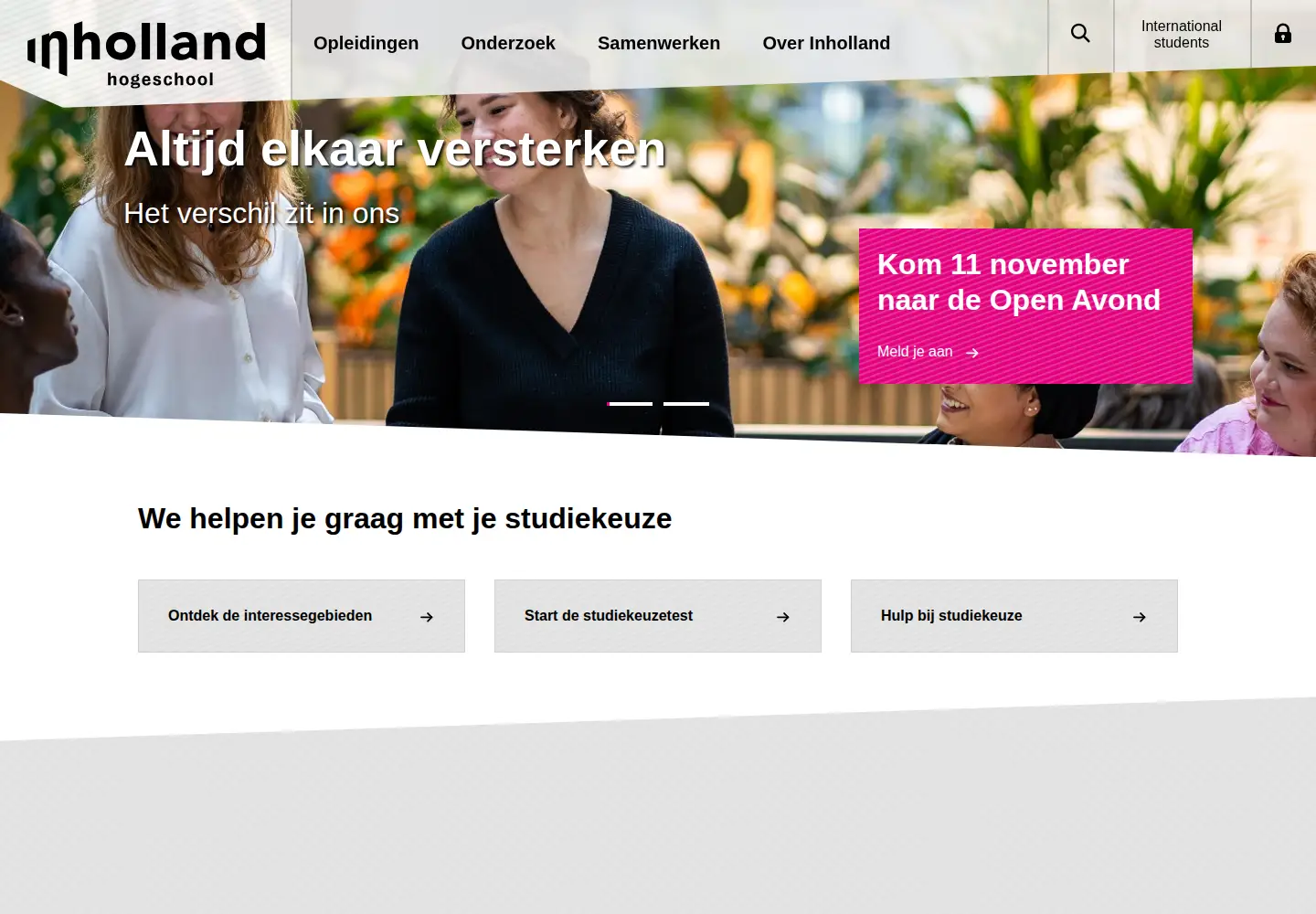 Screenshot of inholland.nl