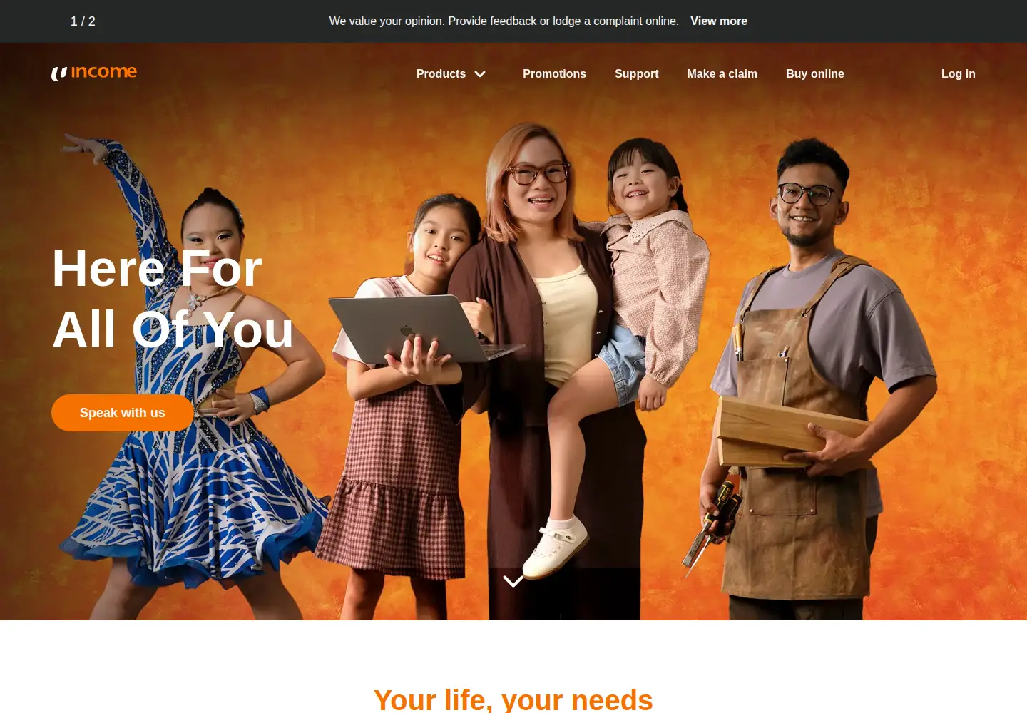 Screenshot of income.com.sg