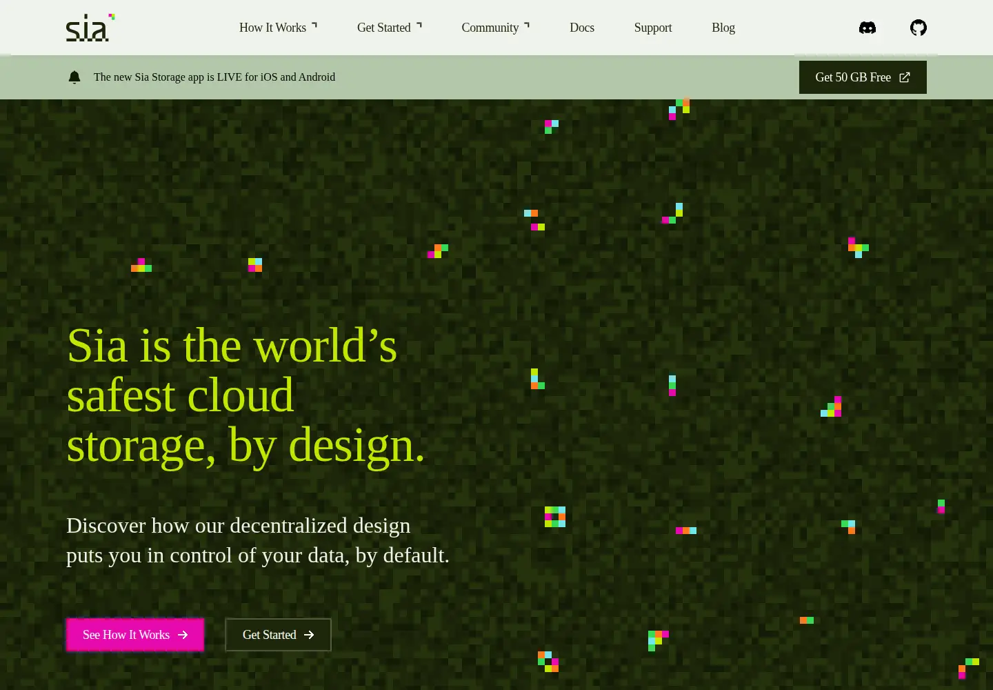 Screenshot of sia.tech