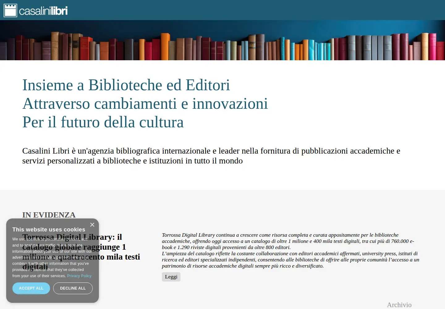 Screenshot of casalini.it