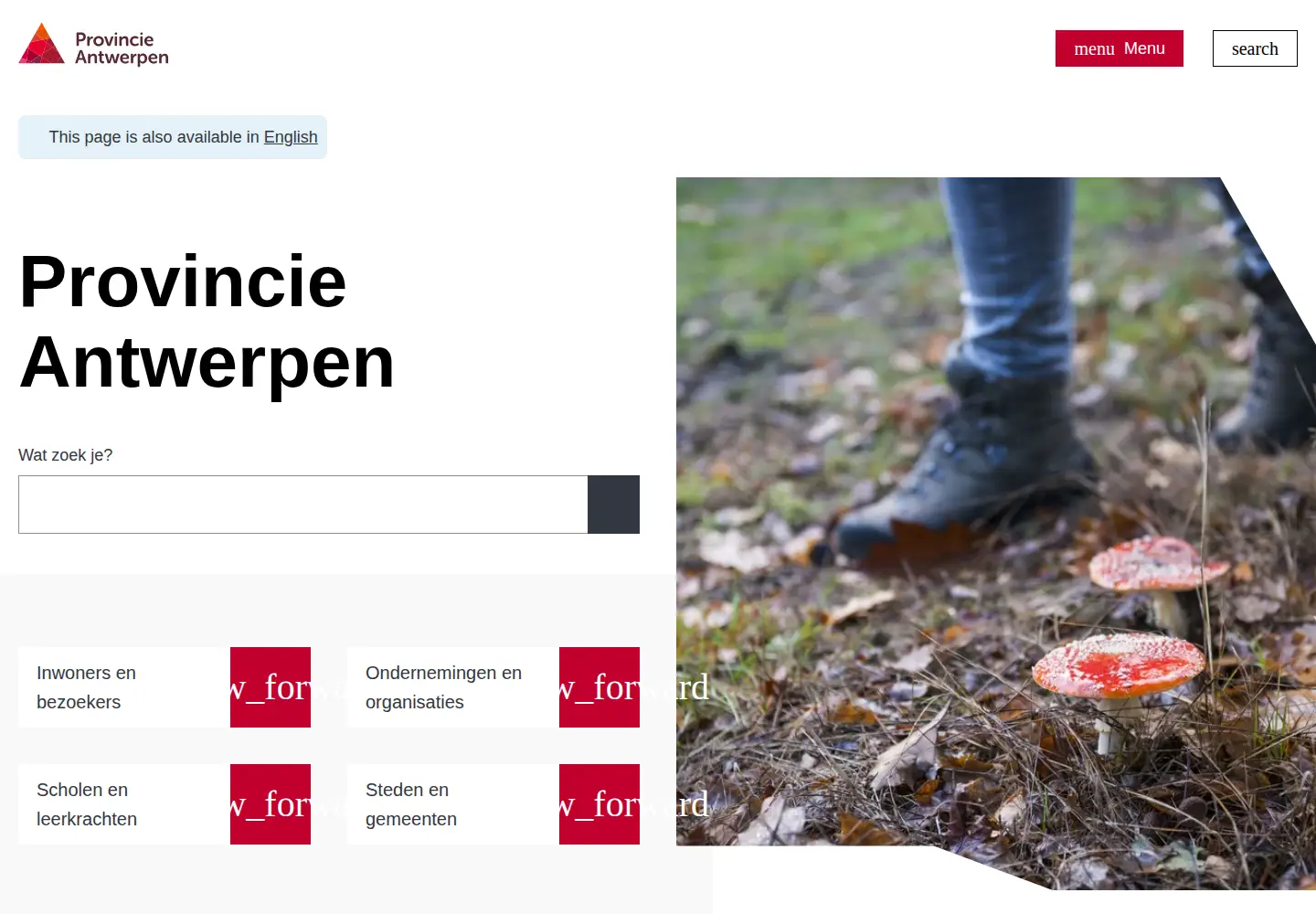 Screenshot of provincieantwerpen.be